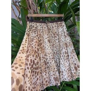 vintage silk skirt 4 animal print WD NY coquette contrasting trim y2k 90s girly